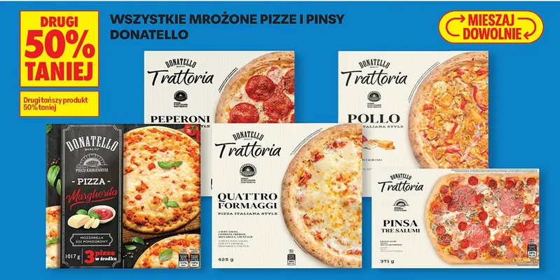 Wszystkie mrożone pizze Donatello DRUGA -50% promocja w Biedronka