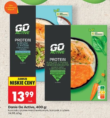 Danie proteinowe kurczak z puree marchewkowym Go Active promocja w Biedronka