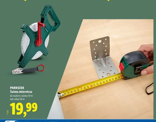 Taśma miernicza Parkside 10 m promocja w Lidl