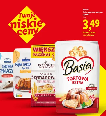 Mąka pszenna tortowa typ 405 Basia promocja w Lidl