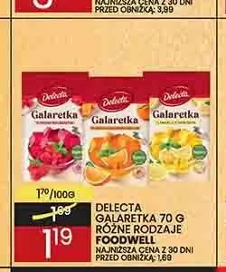 Galaretka Delecta o smaku truskawkowym promocja w Wafelek