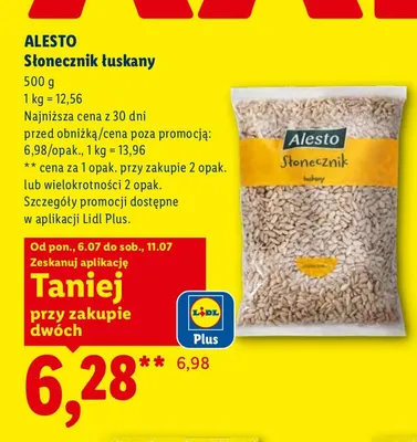 Słonecznik łuskany Alesto promocja w Lidl