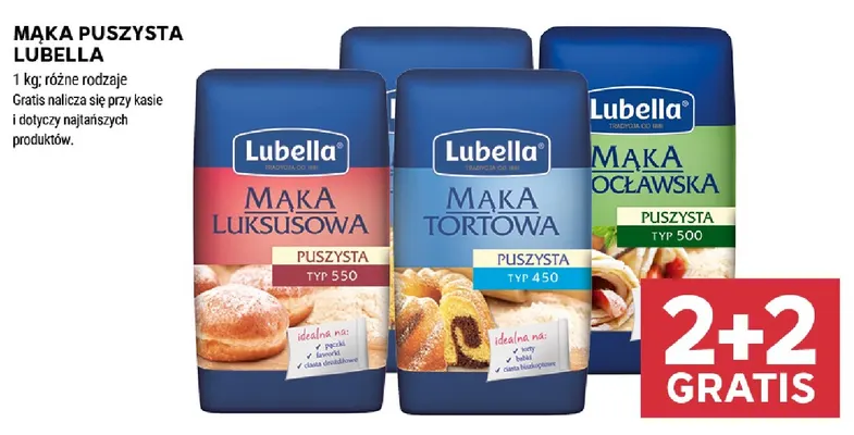 Mąka puszysta wrocławska typ 500 Lubella promocja w Stokrotka