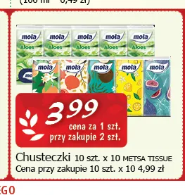 Chusteczki higieniczne 10-pak Mola Metsa Tissue promocja w CEZAR Delikatesy