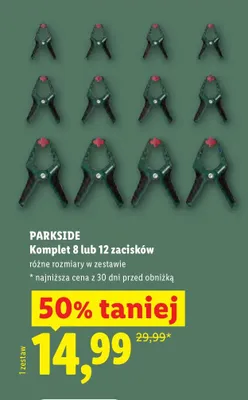 Komplet 12 zacisków Parkside promocja w Lidl