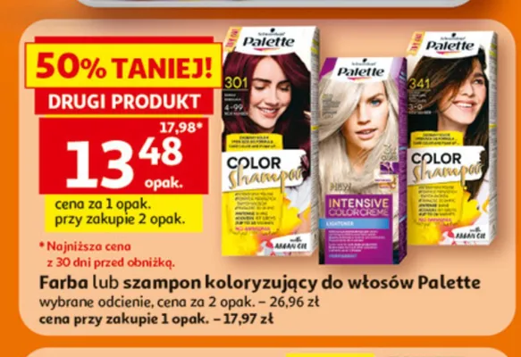 Szampon koloryzujący do włosów Palette promocja w Auchan