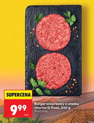 Burger wieprzowy o smaku chorizo promocja w Biedronka