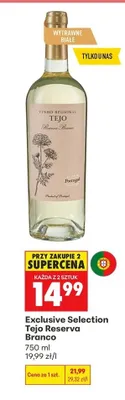 Wino białe wytrawne Exclusive Selection Tejo Reserva Branco promocja w Biedronka