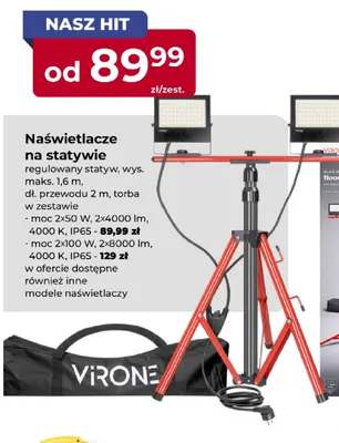 Naświetlacze na statywie 2x100W Virone promocja w PSB Mrówka