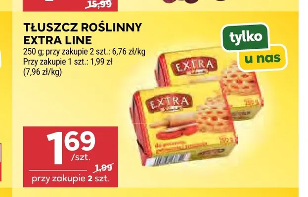 Tłuszcz roślinny Extra Line promocja w Stokrotka