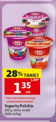 Jogurt Polski truskawka Mlekovita promocja w Auchan