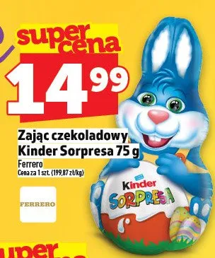Zając czekoladowy Kinder Sorpresa promocja w TOPAZ