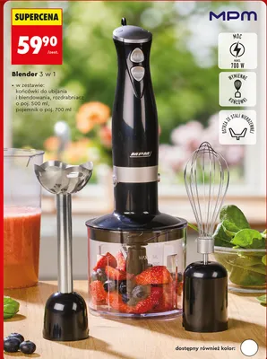 Blender ręczny 3w1 MPM promocja w Biedronka