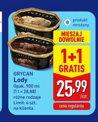 Lody czekoladowe Grycan promocja w Aldi