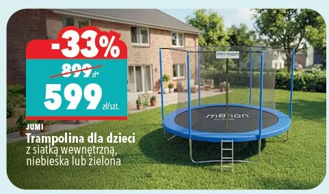 Trampolina dla dzieci Jumi z siatką wewnętrzną niebieska promocja w Biedronka Home
