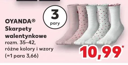 Skarpety walentynkowe 3-pak promocja w Kaufland