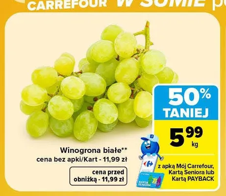 Winogrona białe promocja w Carrefour Market