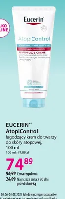 Krem do twarzy łagodzący do skóry atopowej Eucerin AtopiControl promocja w Hebe