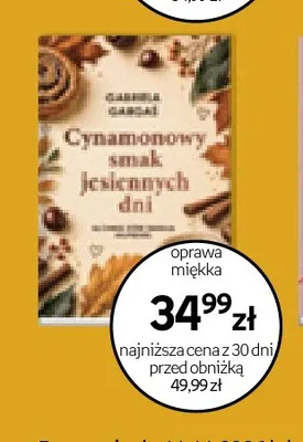 Książka Cynamonowy smak jesiennych dni Gabriela Gargaś promocja w Empik