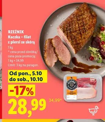 Kaczka filet z piersi ze skórą Rzeźnik promocja w Lidl