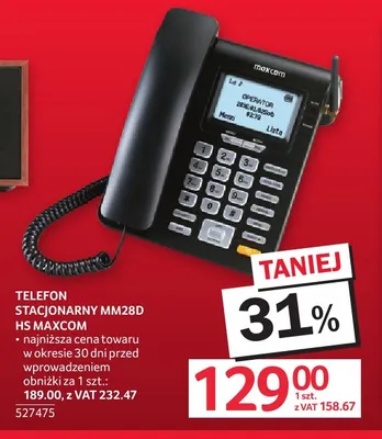 Telefon stacjonarny MM28D Hs Maxcom promocja w Selgros