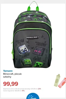 Plecak szkolny Yamann Minecraft promocja w Smyk