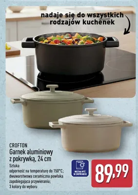 Garnek aluminiowy z pokrywką Crofton 24 cm promocja w Aldi