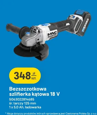 Bezszczotkowa szlifierka kątowa Mac Allister promocja w Castorama