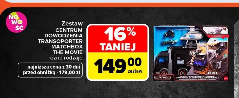 Zestaw Centrum Dowodzenia Transporter Matchbox The Movie promocja w Carrefour