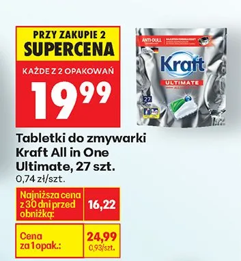 Tabletki do zmywarki Kraft All in One Ultimate, 27 szt. promocja w Biedronka