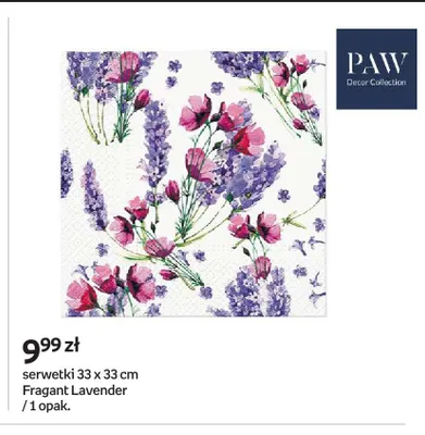 Serwetki PAW Decor Collection 33x33 cm Fragant Lavender promocja w Empik