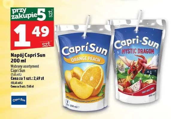 Napój Capri Sun Orange Peach promocja w TOPAZ