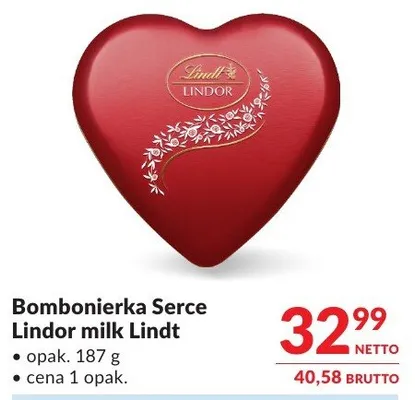 Bombonierka Serce Lindor milk Lindt promocja w Makro