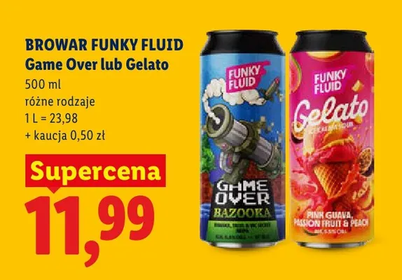 Piwo Browar Funky Fluid Game Over promocja w Lidl