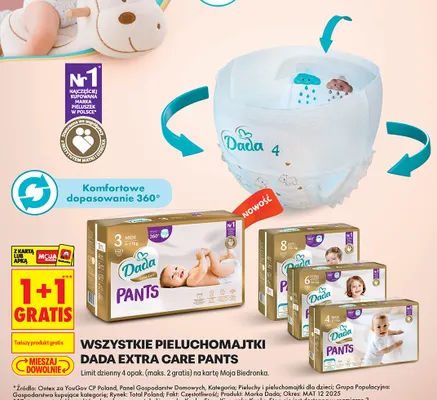 Pieluchomajtki Dada Extra Care Pants 4 Maxi promocja w Biedronka