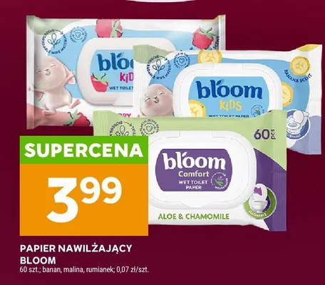 Papier nawilżający Bloom Kids malina promocja w Stokrotka