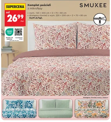 Komplet pościeli z mikrofazy 220x200 cm Smukee promocja w Biedronka