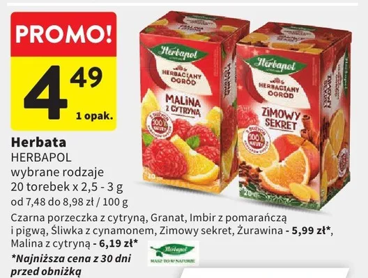 Herbata wybrane rodzaje promocja w Intermarche