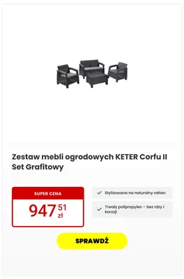 Zestaw mebli ogrodowych Keter Corfu II Set promocja w Media Expert