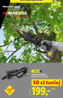Akumulatorowy sekator 20V promocja w Lidl