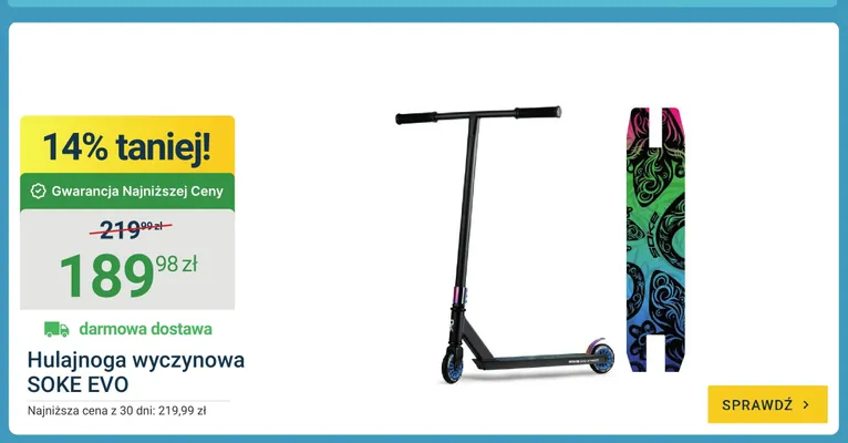 Hulajnoga wyczynowa SOKE EVO promocja w ERLI