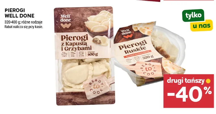 Pierogi z kapustą i grzybami Well Done promocja w Stokrotka