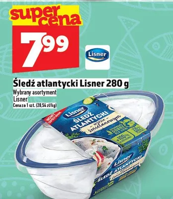 Śledź atlantycki Lisner 280 g wybrane rodzaje promocja w TOPAZ