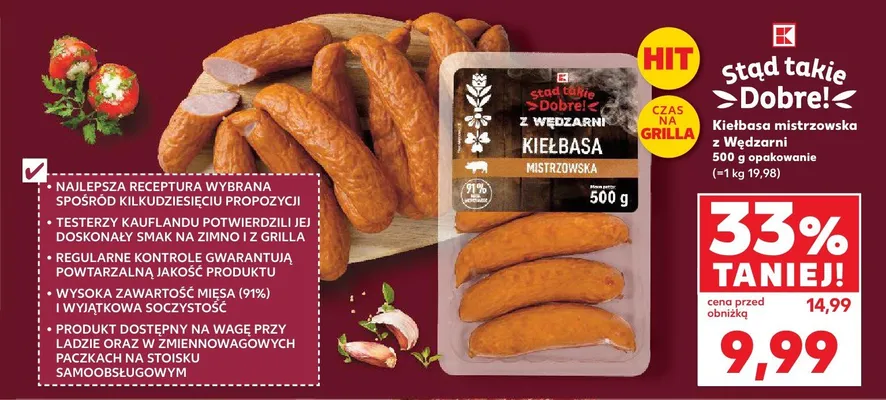 Kiełbasa mistrzowska z Wędzarni Stąd takie Dobre! promocja w Kaufland