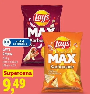 Chipsy Lay's MAX Karbowane Karbonara promocja w Lidl