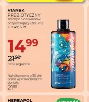 Szampon do włosów oczyszczający Vianek Prebiotyczny promocja w Drogerie Jawa