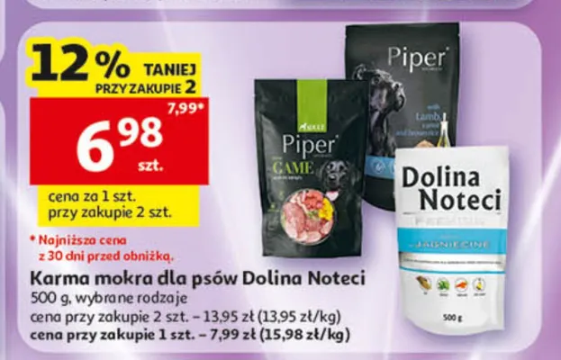 Karma mokra dla psów Dolina Noteci Piper Lamb promocja w Auchan