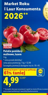 Polskie pomidory malinowe, luzem Lidl promocja w Lidl