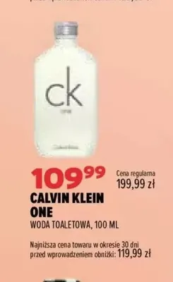 Woda toaletowa Calvin Klein One promocja w Drogerie Natura