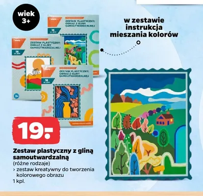 Zestaw plastyczny z gliną samoutwardzalną promocja w Netto
